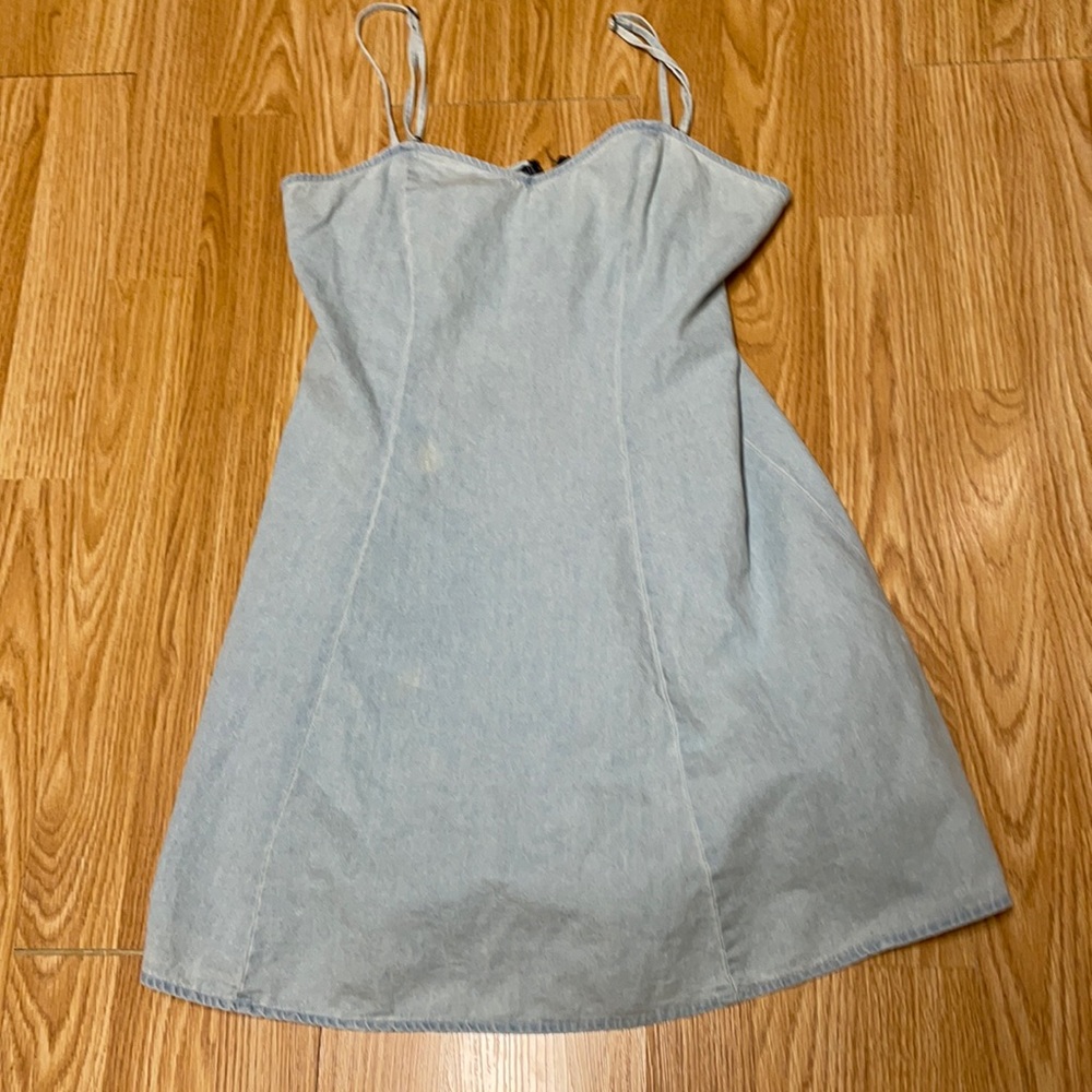 Love 2B free Size Small 100% Cotton light denim color dress